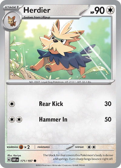 Image for Herdier (SV03: Obsidian Flames) (171/197) - Pokemon