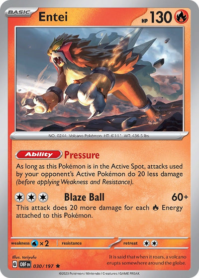 Image for Entei (SV03: Obsidian Flames) (030/197) - Pokemon