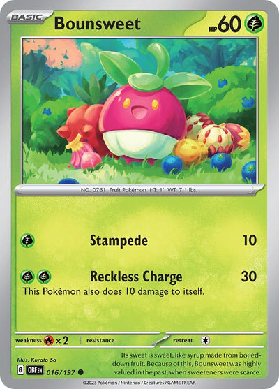 Image for Bounsweet (SV03: Obsidian Flames) (016/197) - Pokemon