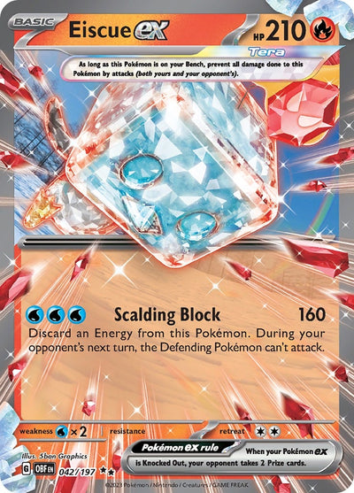 Image for Eiscue ex (SV03: Obsidian Flames) (042/197) - Pokemon