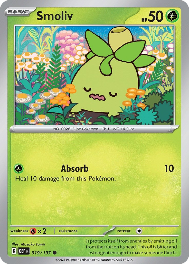 Image for Smoliv (SV03: Obsidian Flames) (019/197) - Pokemon