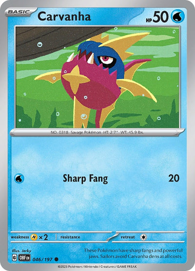 Image for Carvanha (SV03: Obsidian Flames) (046/197) - Pokemon