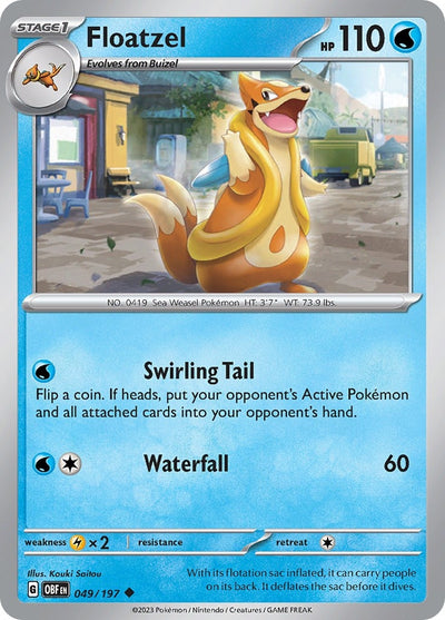 Image for Floatzel (SV03: Obsidian Flames) (049/197) - Pokemon