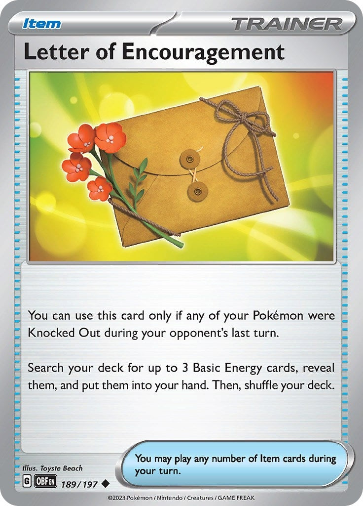 Image for Letter of Encouragement (SV03: Obsidian Flames) (189/197) - Pokemon