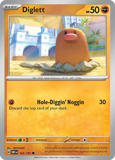 Image for Diglett (SV03: Obsidian Flames) (103/197) - Pokemon