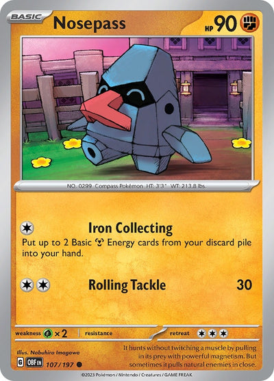 Image for Nosepass (SV03: Obsidian Flames) (107/197) - Pokemon