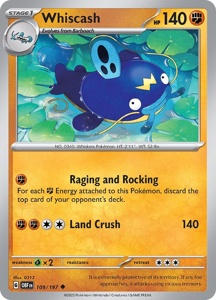 Image for Whiscash (SV03: Obsidian Flames) (109/197) - Pokemon