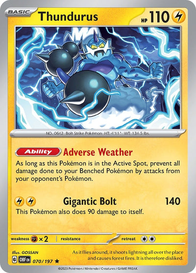 Image for Thundurus (SV03: Obsidian Flames) (070/197) - Pokemon