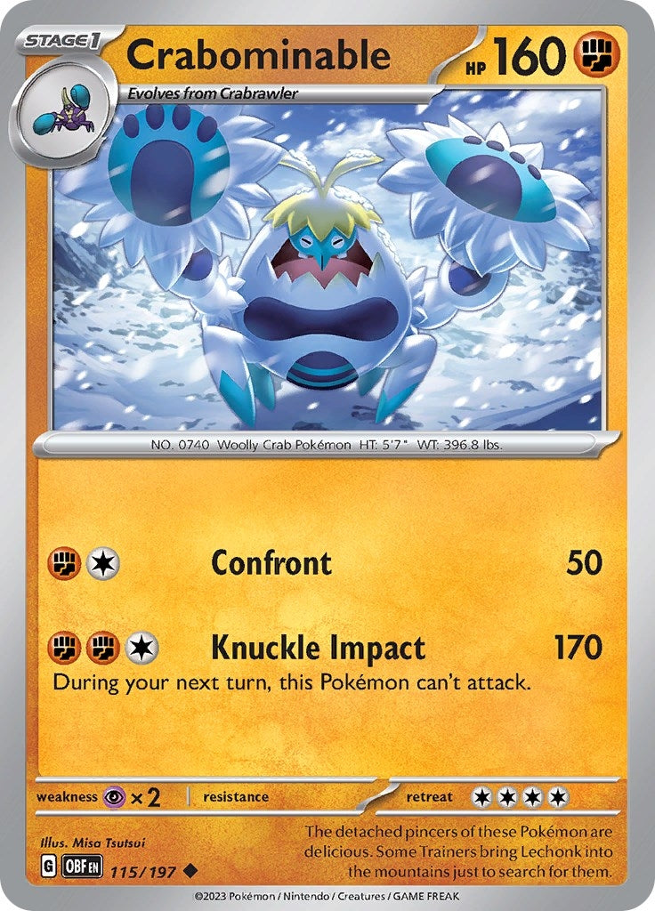 Image for Crabominable (SV03: Obsidian Flames) (115/197) - Pokemon