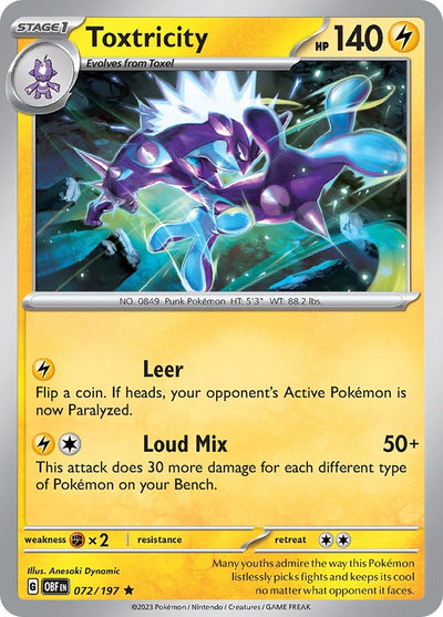 Image for Toxtricity (SV03: Obsidian Flames) (072/197) - Pokemon