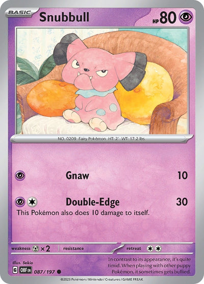 Image for Snubbull (SV03: Obsidian Flames) (087/197) - Pokemon