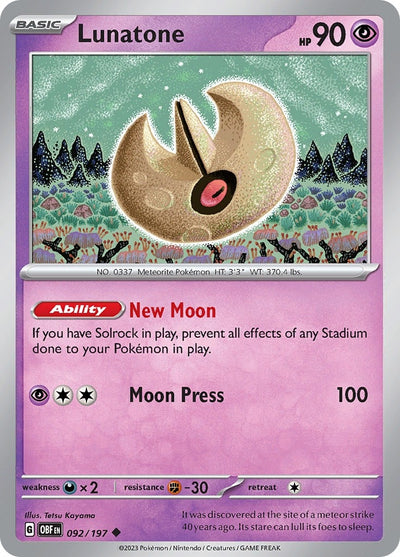 Image for Lunatone (SV03: Obsidian Flames) (092/197) - Pokemon