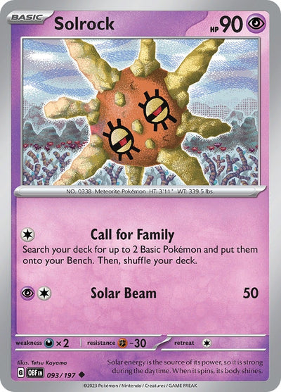 Image for Solrock (SV03: Obsidian Flames) (093/197) - Pokemon