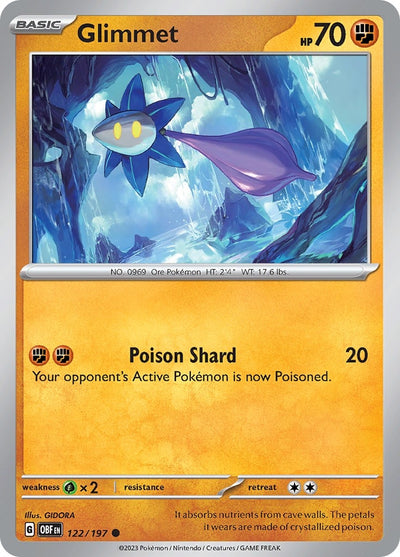 Image for Glimmet (SV03: Obsidian Flames) (122/197) - Pokemon