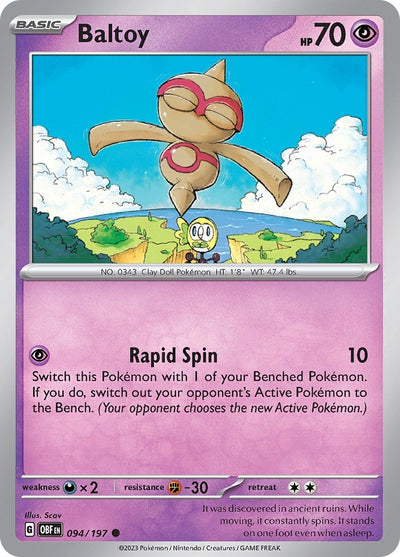 Image for Baltoy (SV03: Obsidian Flames) (094/197) - Pokemon