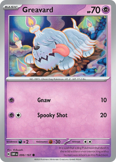 Image for Greavard (SV03: Obsidian Flames) (099/197) - Pokemon