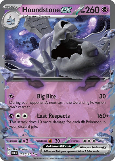 Image for Houndstone ex (SV03: Obsidian Flames) (102/197) - Pokemon