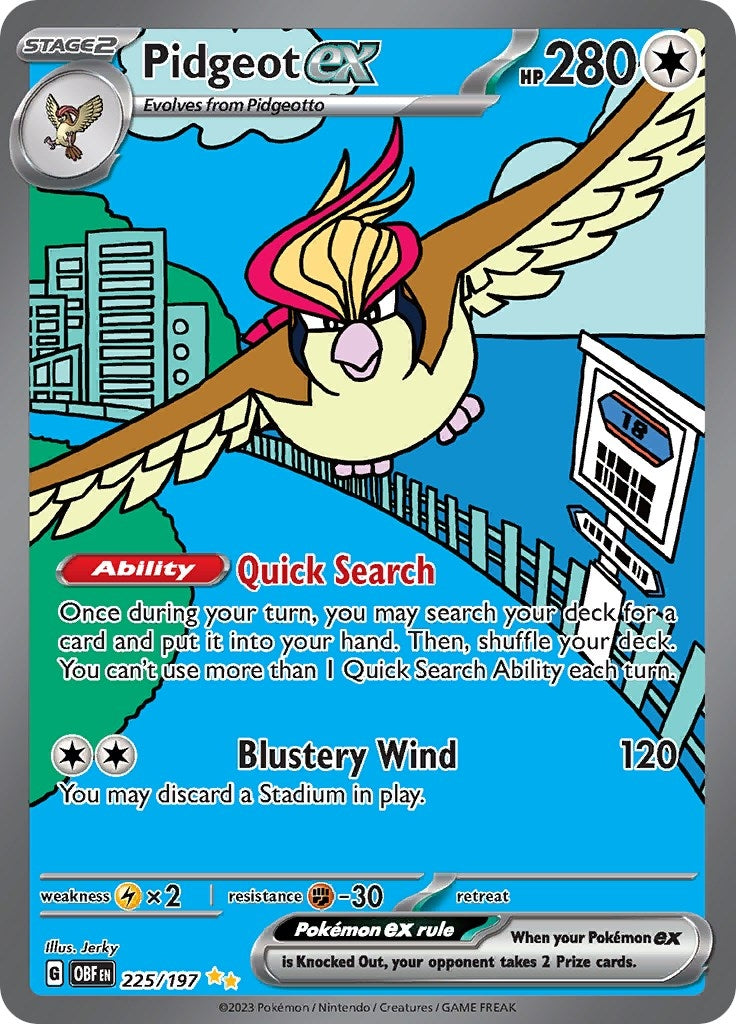 Image for Pidgeot ex (SV03: Obsidian Flames) (225/197) - Pokemon
