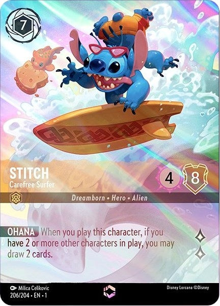 Image for Stitch - Carefree Surfer (Enchanted) (The First Chapter) (206/204) - Disney Lorcana