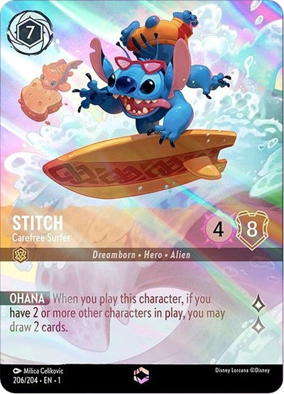 Image for Stitch - Carefree Surfer (Enchanted) (The First Chapter) (206/204) - Disney Lorcana