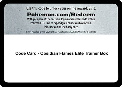 Image for Code Card - Obsidian Flames Elite Trainer Box - Pokemon