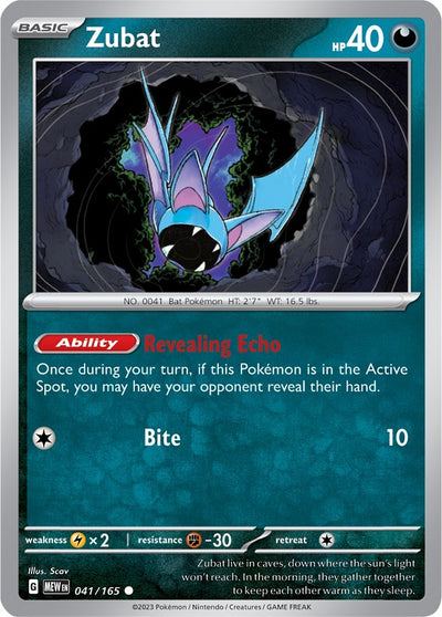 Image for Zubat (SV: Scarlet & Violet 151) (041/165) - Pokemon