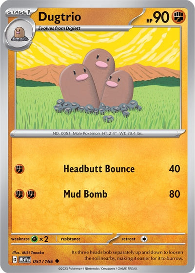 Image for Dugtrio (SV: Scarlet & Violet 151) (051/165) - Pokemon