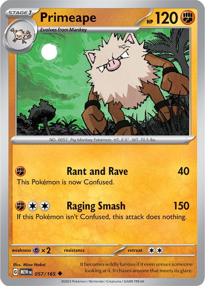 Image for Primeape (SV: Scarlet & Violet 151) (057/165) - Pokemon