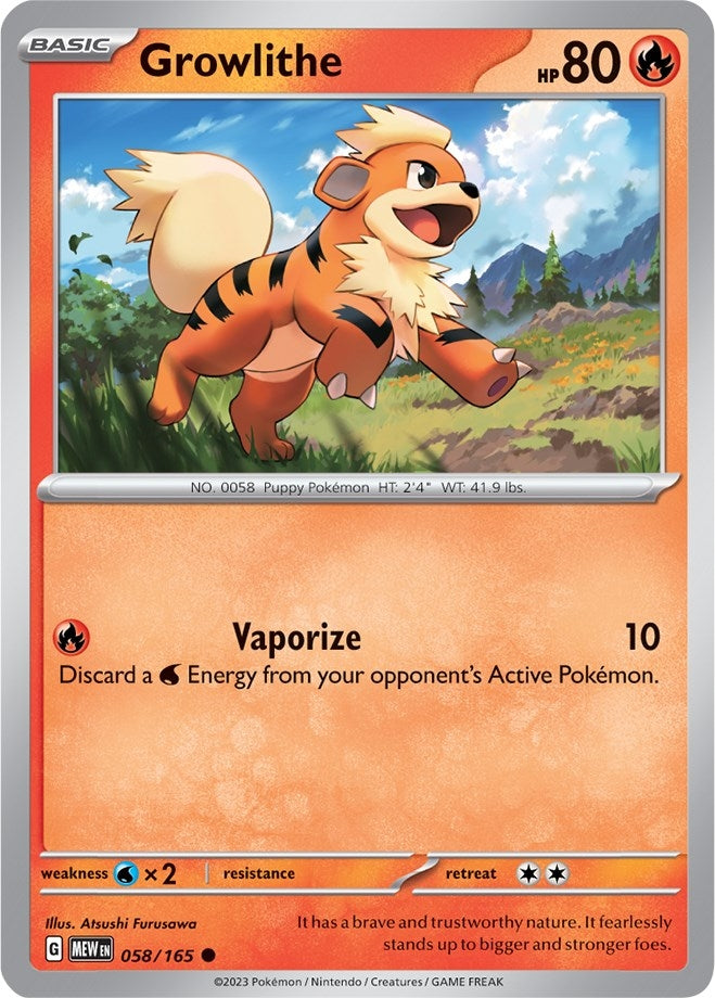 Image for Growlithe (SV: Scarlet & Violet 151) (058/165) - Pokemon