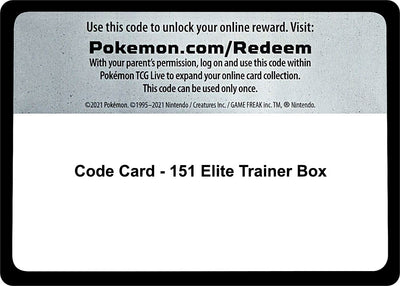 Image for Code Card - 151 Elite Trainer Box - Pokemon