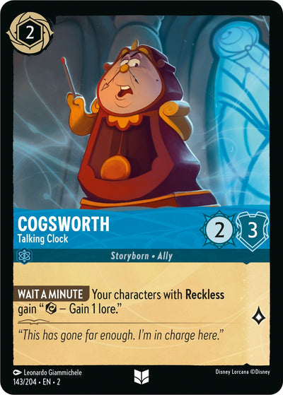 Image for Cogsworth - Talking Clock (Rise of the Floodborn) (143/204) - Disney Lorcana