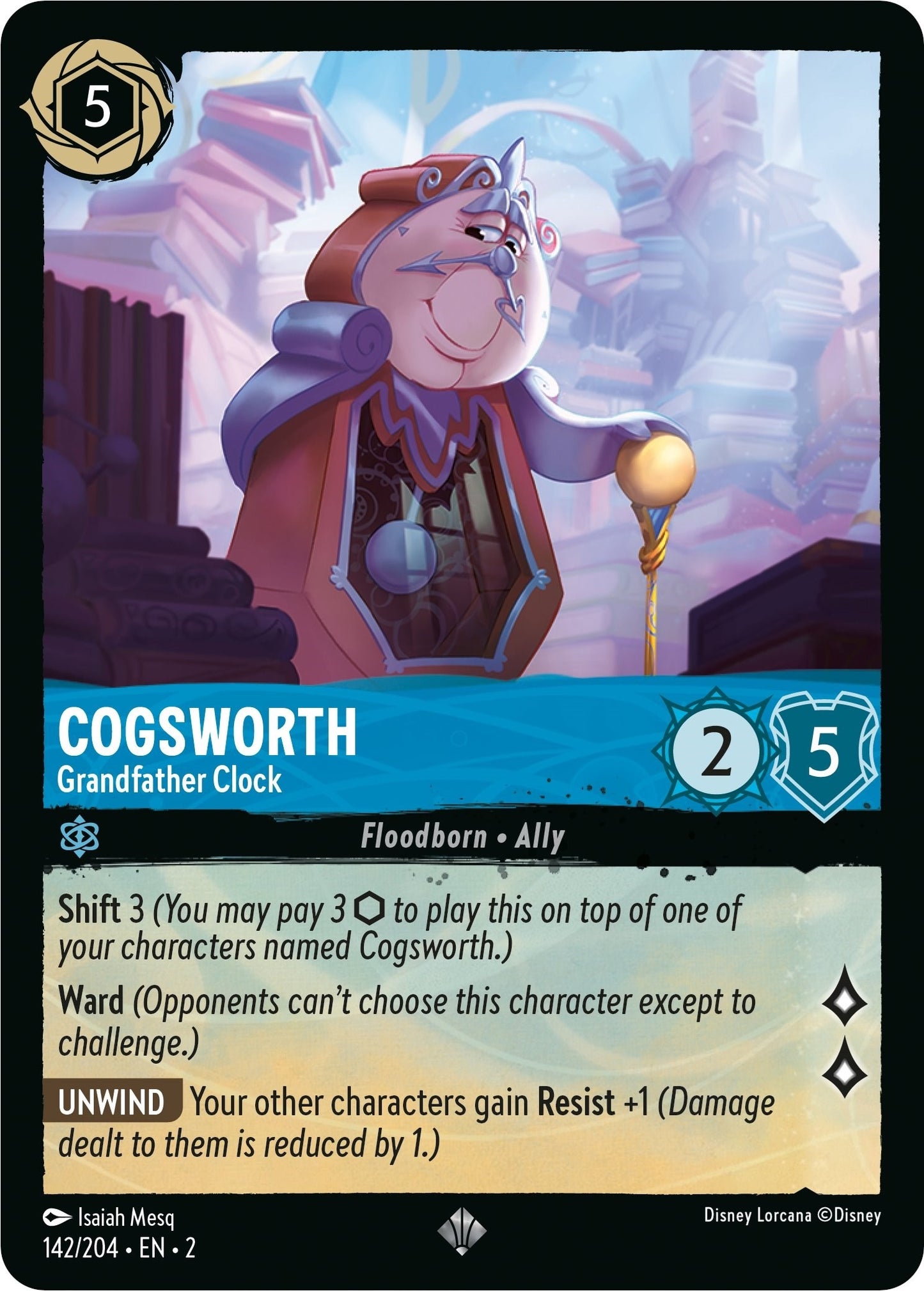 Image for Cogsworth - Grandfather Clock (Rise of the Floodborn) (142/204) - Disney Lorcana