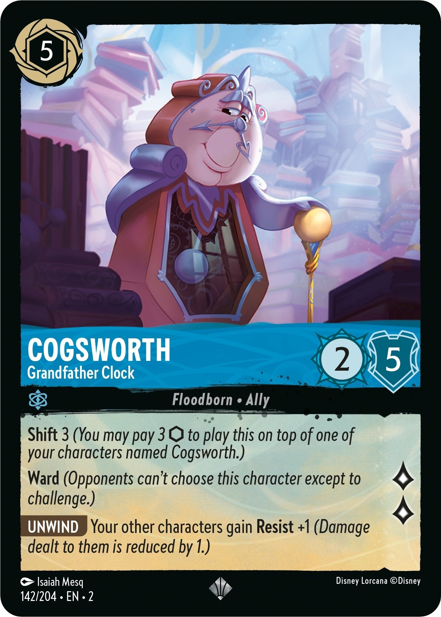 Image for Cogsworth - Grandfather Clock (Rise of the Floodborn) (142/204) - Disney Lorcana