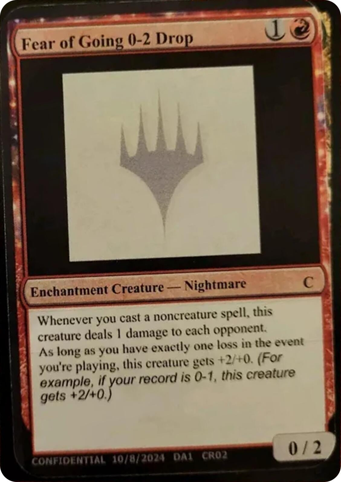 Fear of Going 0-2 Drop (Un-Known Event Playtest Cards)