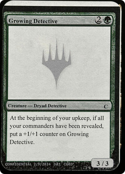 Growing Detective (Un-Known Event Playtest Cards)