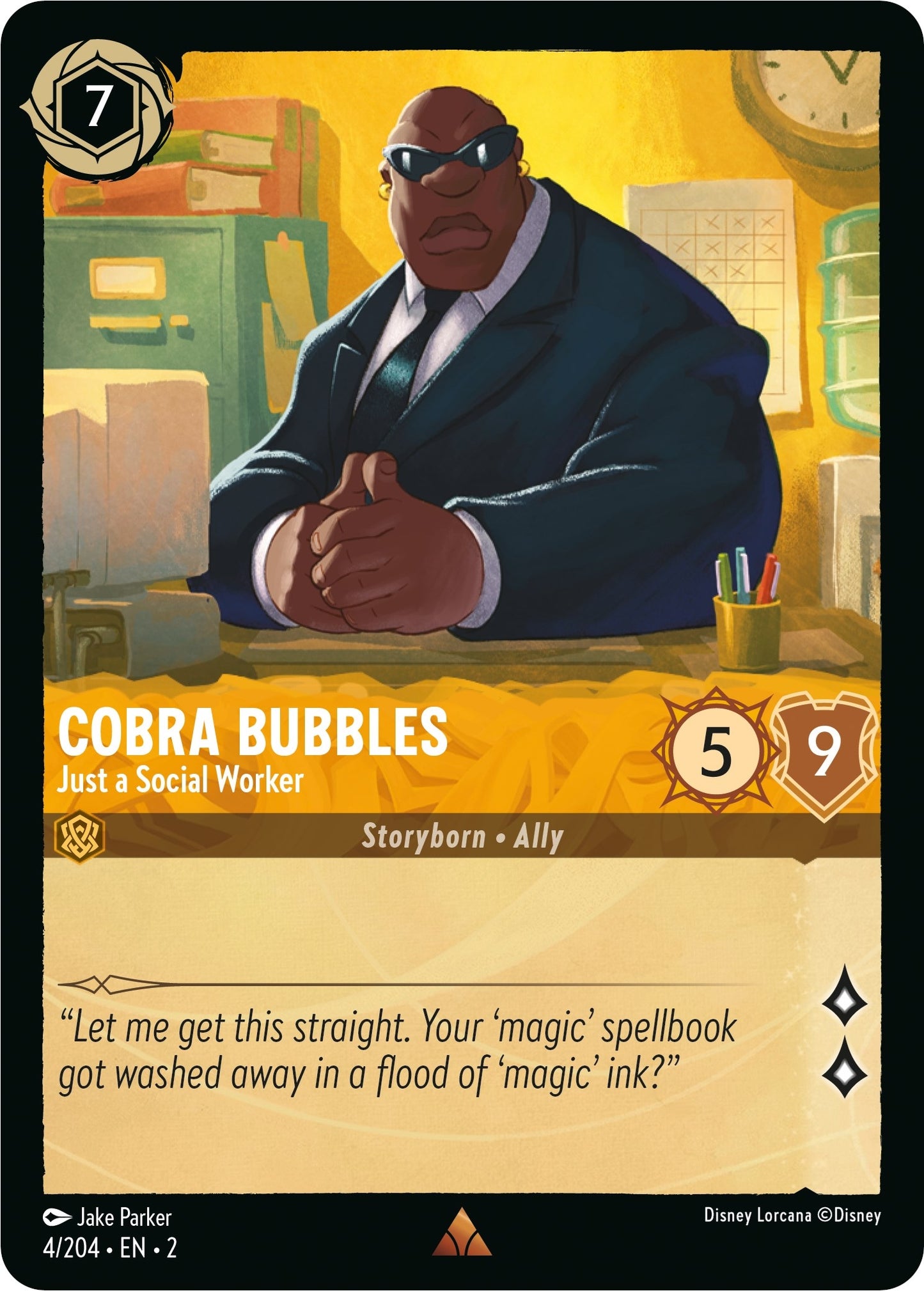 Image for Cobra Bubbles - Just a Social Worker (Rise of the Floodborn) (4/204) - Disney Lorcana