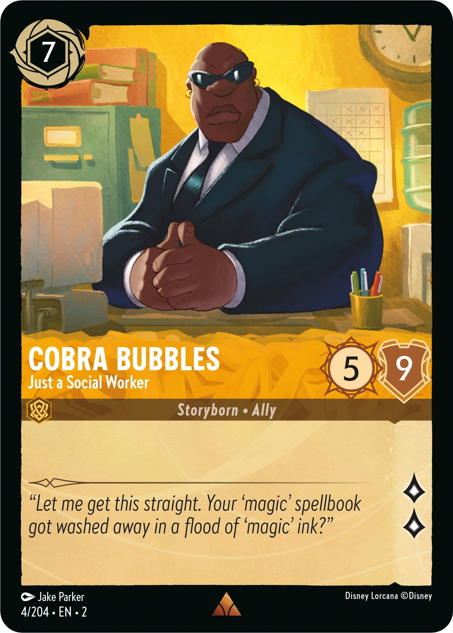 Image for Cobra Bubbles - Just a Social Worker (Rise of the Floodborn) (4/204) - Disney Lorcana