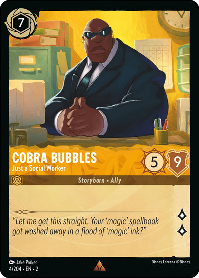 Image for Cobra Bubbles - Just a Social Worker (Rise of the Floodborn) (4/204) - Disney Lorcana