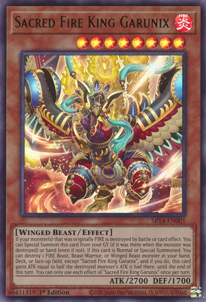 Image for Sacred Fire King Garunix (Structure Deck: Fire Kings) (SR14-EN001) - YuGiOh