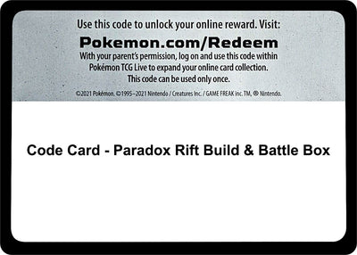 Image for Code Card - Paradox Rift Build & Battle Box - Pokemon