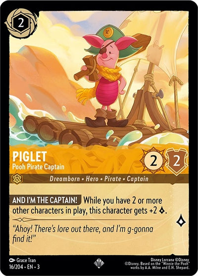 Image for Piglet - Pooh Pirate Captain (Into the Inklands) (16/204) - Disney Lorcana