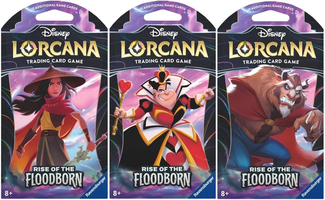 Image for Disney Lorcana: Rise of the Floodborn Sleeved Booster Pack Art Bundle [Set of 3] [Rise of the Floodborn] - Disney Lorcana