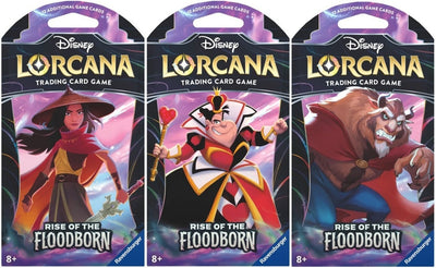 Image for Disney Lorcana: Rise of the Floodborn Sleeved Booster Pack Art Bundle [Set of 3] [Rise of the Floodborn] - Disney Lorcana