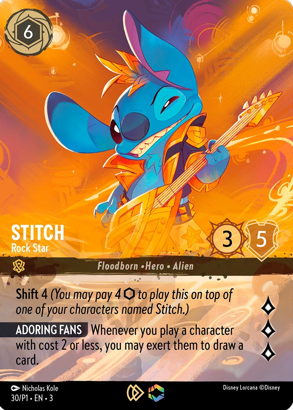 Image for Stitch - Rock Star (Store Championship) (Disney Lorcana Promo Cards) (30) - Disney Lorcana