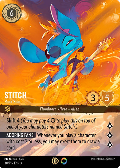 Image for Stitch - Rock Star (Store Championship) (Disney Lorcana Promo Cards) (30) - Disney Lorcana