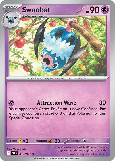 Image for Swoobat (SV: Paldean Fates) (033/091) - Pokemon