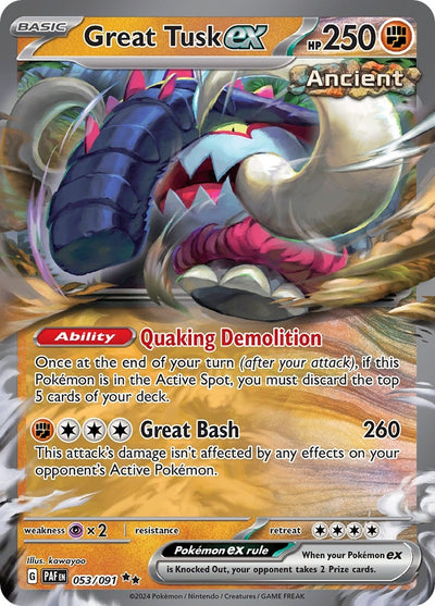 Image for Great Tusk ex (SV: Paldean Fates) (053/091) - Pokemon