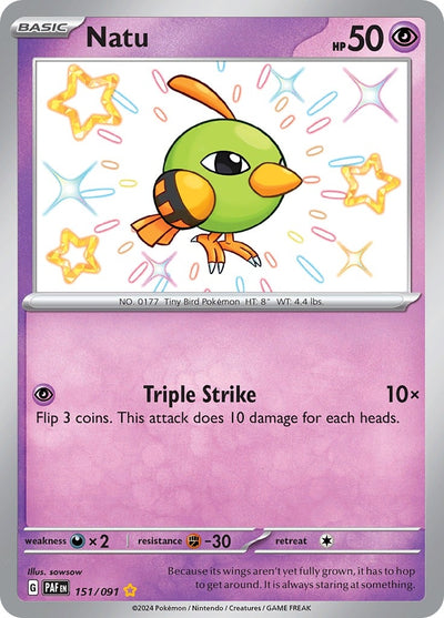 Image for Natu (SV: Paldean Fates) (151/091) - Pokemon