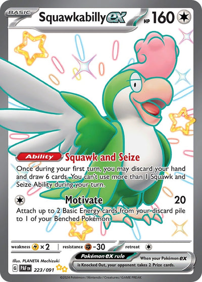Image for Squawkabilly ex (SV: Paldean Fates) (223/091) - Pokemon