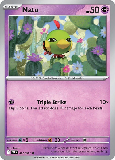 Image for Natu (SV: Paldean Fates) (025/091) - Pokemon